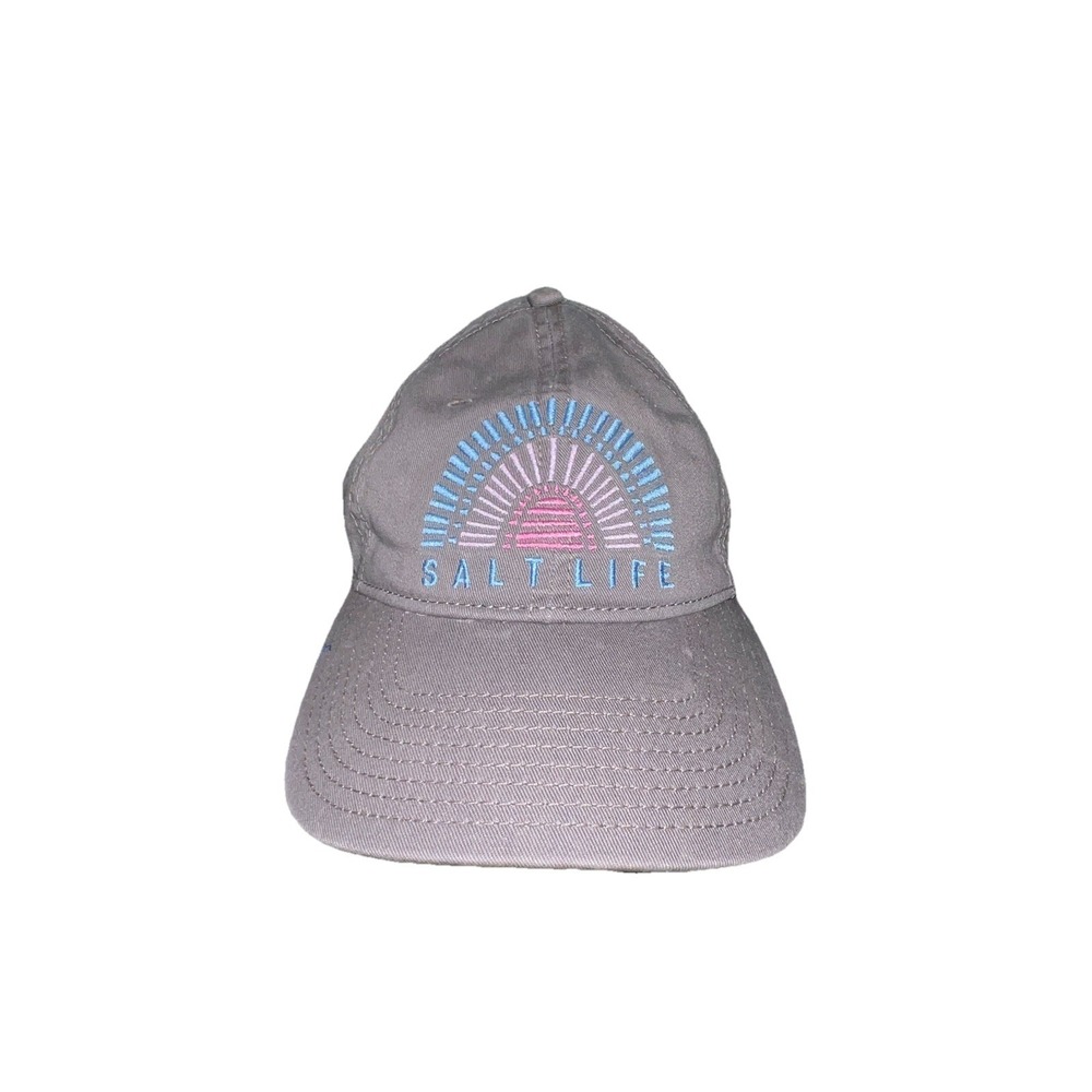 Salt Life Women's Rainbow Shell Graphic Hat Gray Cotton‎ Adjustable One Size